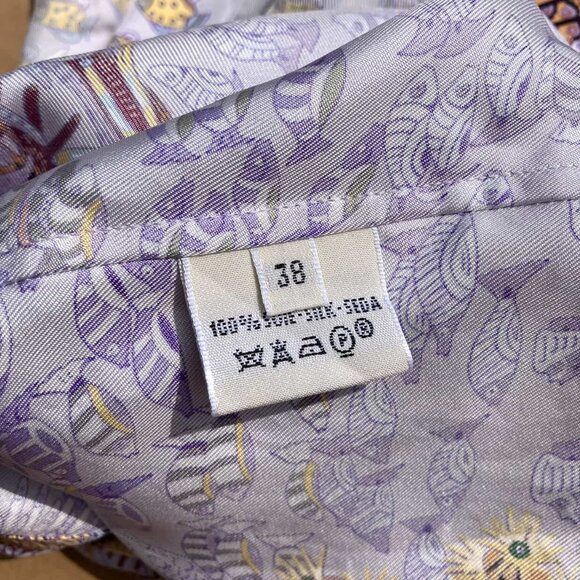 HERMES Paris Seeveless Silk Shirt Top Ocean Print Recontre Oceane Size 38 S NWT - Picture 13 of 16
